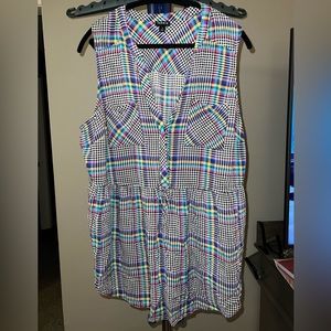 Plaid, sleeveless babydoll top from Torrid